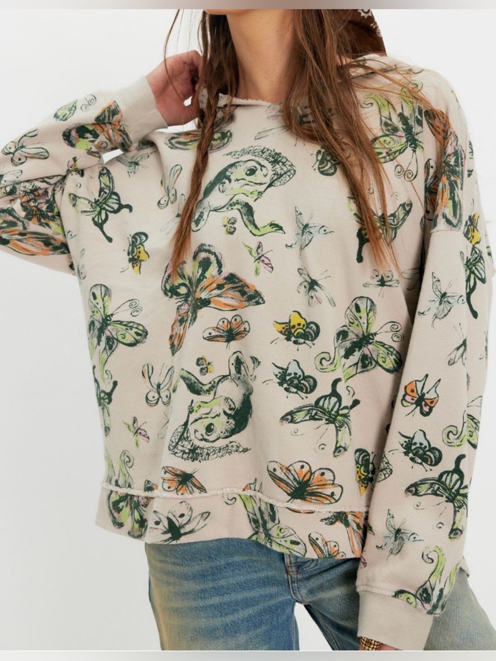 Free People Ragabond Swan Gossip Hoodie